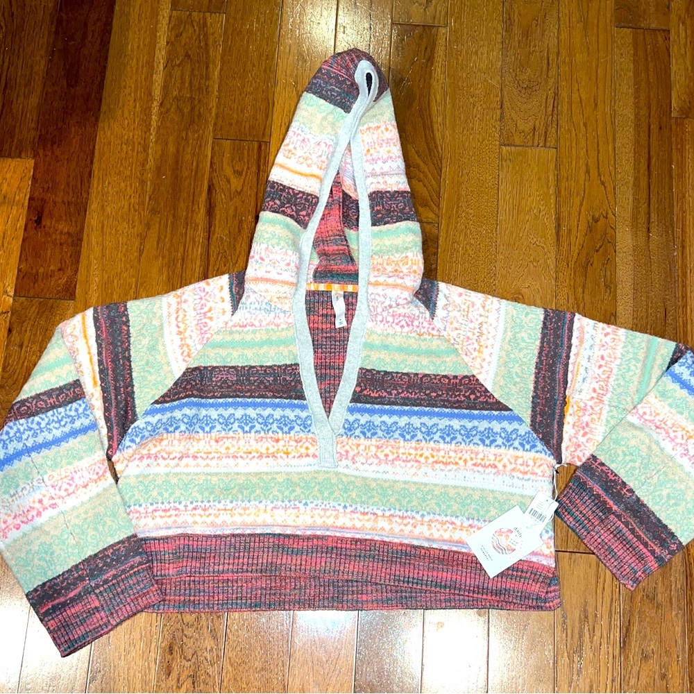 Daily Practice by Anthropologie Hooded Cropped Sweater NWT